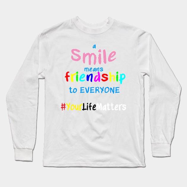 A Smile Means Friendship Long Sleeve T-Shirt by SpiderPan